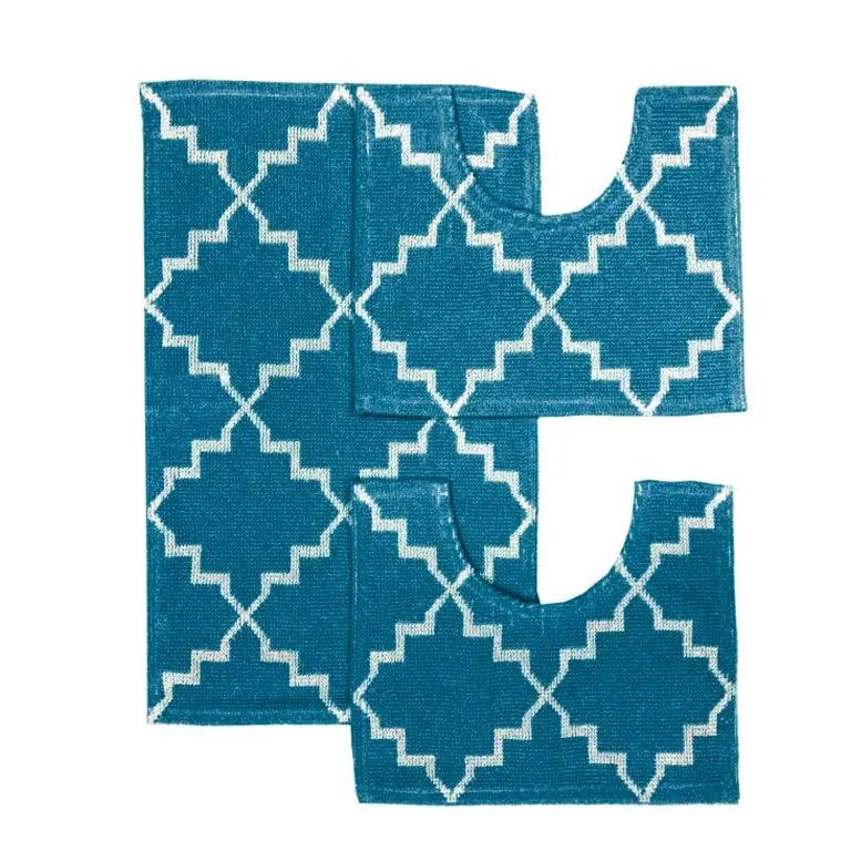 Tappeto Cotone ART DECO Blu - LONORA