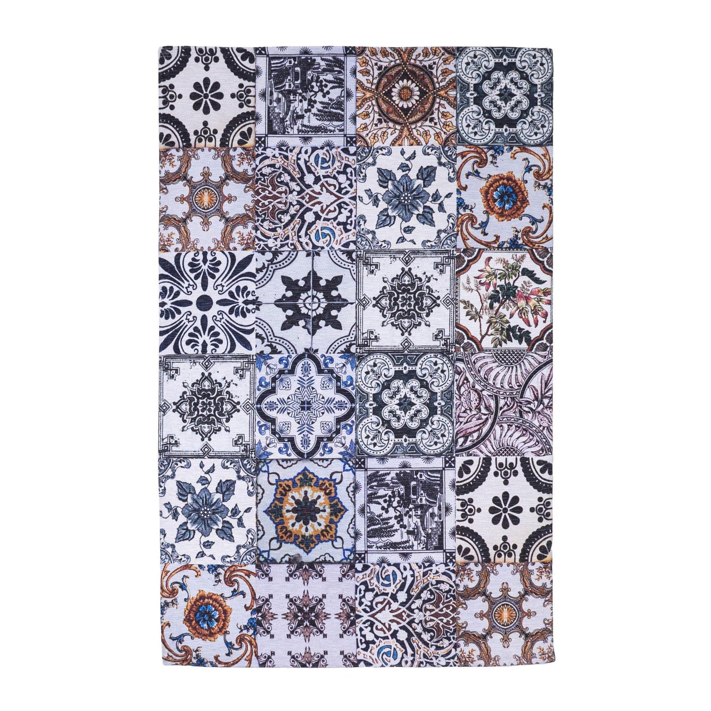 Tappeto Digital Chenille Azulejo C-3803 - LONORA