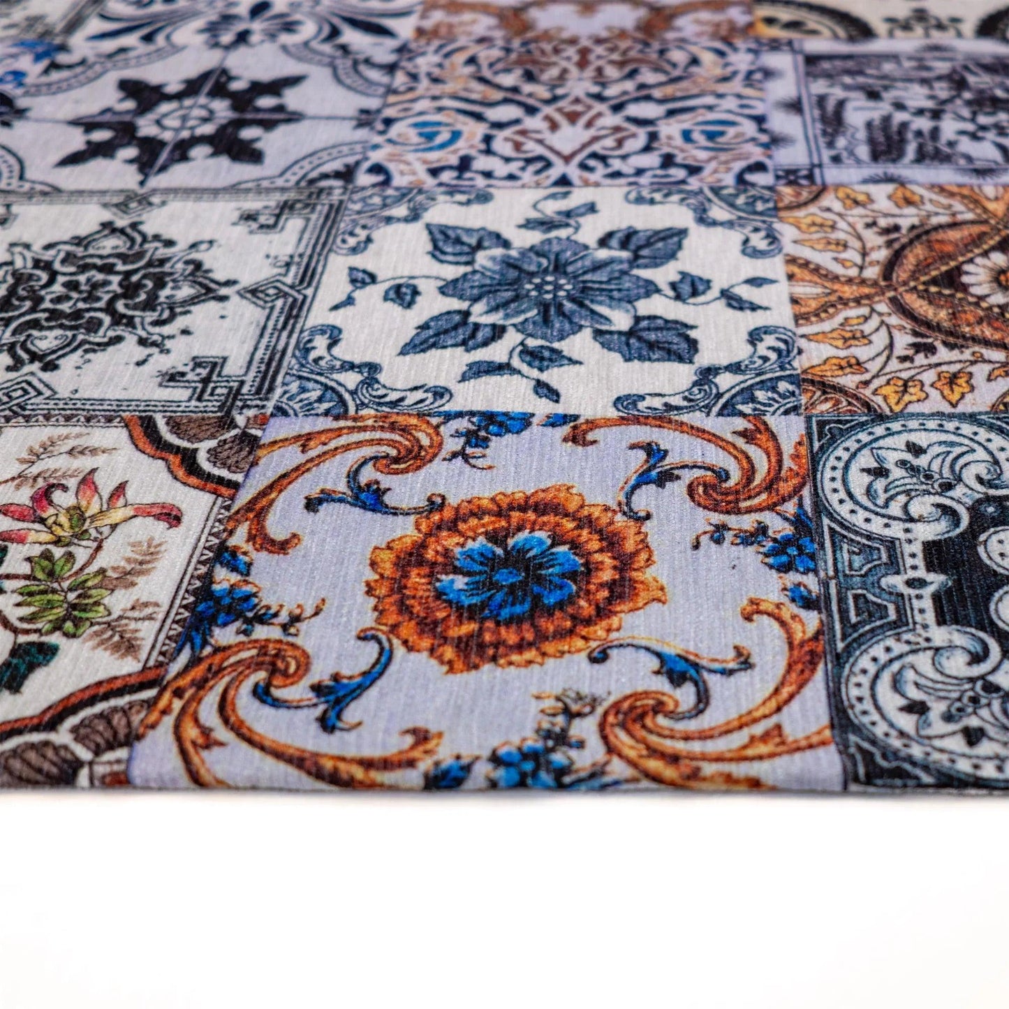Tappeto Digital Chenille Azulejo C-3803 - LONORA