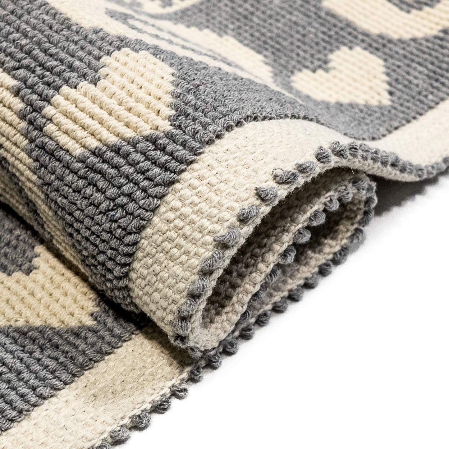 Tappeto Cotone HEARTS Grigio - LONORA