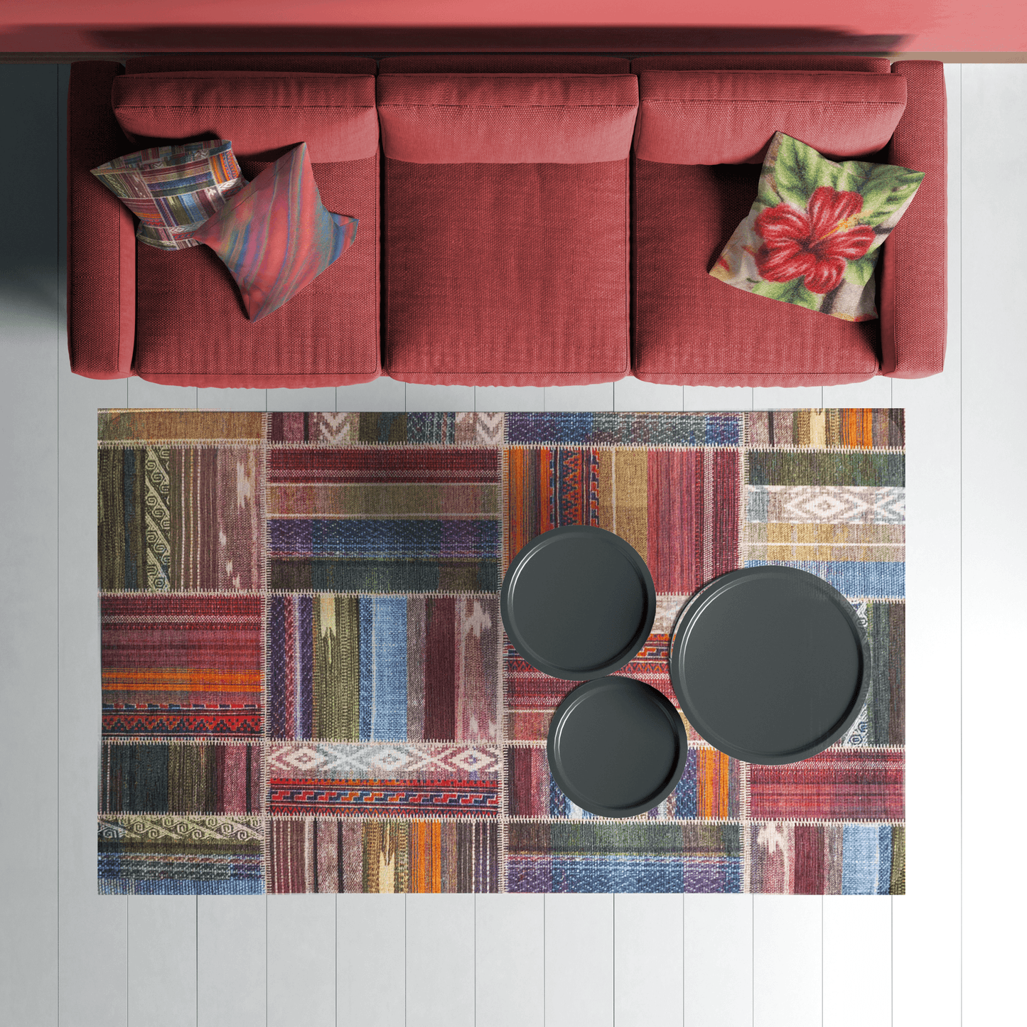 Tappeto Digital Chenille Colorful C-2057 - LONORA