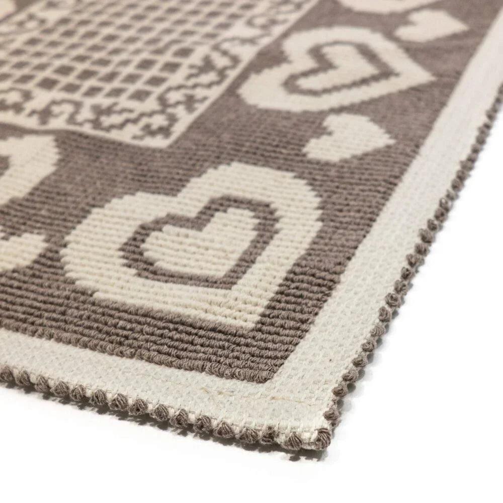 Tappeto Cotone HEARTS Beige - LONORA